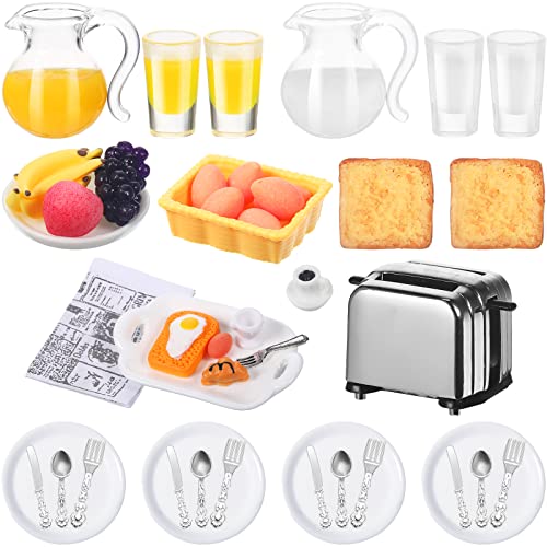 Suilung 44 Stück 1:12 Puppenhaus Miniatur Frühstück Küchen Zubehör Mini Toastmaschine Brot Saft Milch Eier Tassen Obstteller Messer Gabel Löffel für Puppenhaus Küchenszene und Kuchen Topper Deko Suilung 44 Stück 1:12 Puppenhaus Miniatur Frühstück Küchen Zubehör Mini Toastmaschine Brot Saft Milch Eier Tassen Obstteller Messer Gabel Löffel für Puppenhaus Küchenszene und Kuchen Topper Deko von Suilung