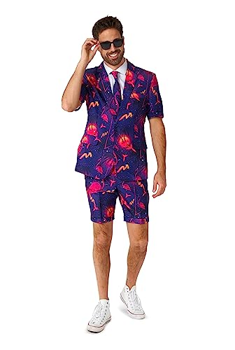 Suitmeister Herren Retro Neon Kostüm Anzug - Perfekt für Retro Partys, Halloween - Größe XXL von Suitmeister