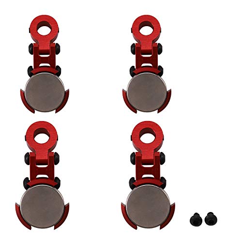 Sujhyrty 4 StüCke RC Auto Metall Fernbedienung Drift Autos Shell Magnet KöRper Post Shell Spalte für 1/10 Axial SCX10 (Rot) von Sujhyrty