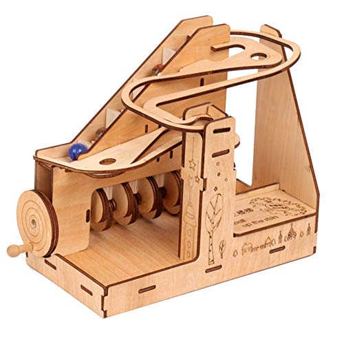 Sujhyrty Kreative DIY 3D Mechanische Puzzle Marmor Lauf Modell die Hinauf Holzhandwerk Assembly Kits Puzzle Spiel Gear Fahrt Junge Geschenk von Sujhyrty