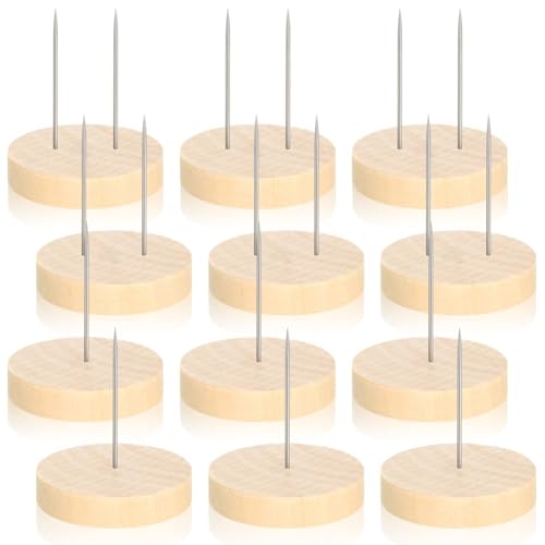 Sujurio 12 Stück Häkel-Puppenständer, Puppenständer, Filz, Tierpuppe, Spielzeug, Holzsockelstütze, Actionfigurenständer von Sujurio