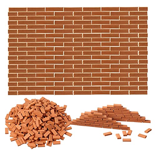 Sujurio 350 Stück Mini-Steine für die Landschaftsgestaltung, Miniaturziegel, Mauer, kleine Ziegel für Gartenteile, Maßstab 1:35 von Sujurio