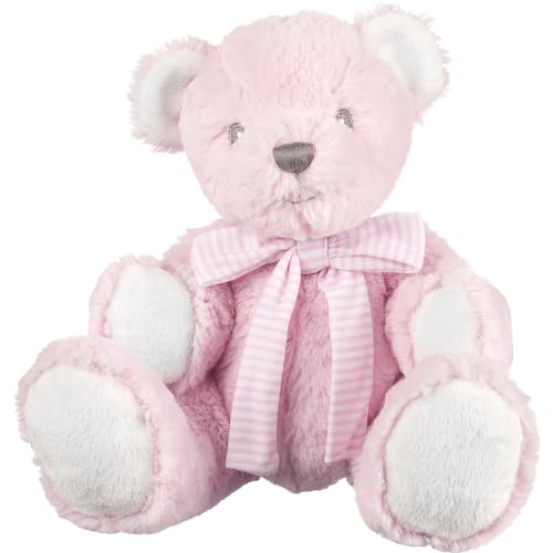 Suki Gifts 10084 - Hug-a-Boo Teddy Bär mit integerierter Rassel, 17.8 cm, rosa von Suki Gifts