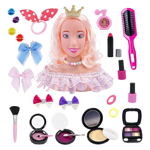 Beauty Mannequin Head, Human Hair Mannequin, Hairdressing Practice Head, Styling Head for Kids, Mannequin Hair Doll, Easy to Maintain Pretend Play Kids Toys Hair Styling Doll for Ages 3+ Girls, Kids Beauty Mannequin Head, Human Hair Mannequin, Hairdressing Practice Head, Styling Head for Kids, Mannequin Hair Doll, Easy to Maintain Pretend Play Kids Toys Hair Styling Doll for Ages 3+ Girls, Kids von Sulxyi