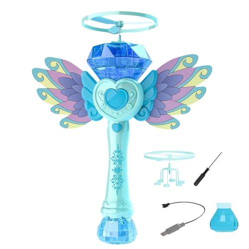 Kinder-Luftblasen- , wiederaufladbare LED-Blase, automatisches Schneeflockengebläse, 35 cm, wiederaufladbares Design, LED-Lichteffekte, einfach zu bedienen, für den Innen- und Außenbereich von Sulxyi