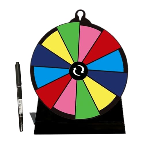 Lucky Draw Roulette, Fortunes Wheel Tabletop Prize, Tabletop Drehzahl, mit Ständer, leuchtende Farben, schnelles Montage -Design, ideal für Handelsshows Lucky Draw Spiele Verwendung von Sulxyi