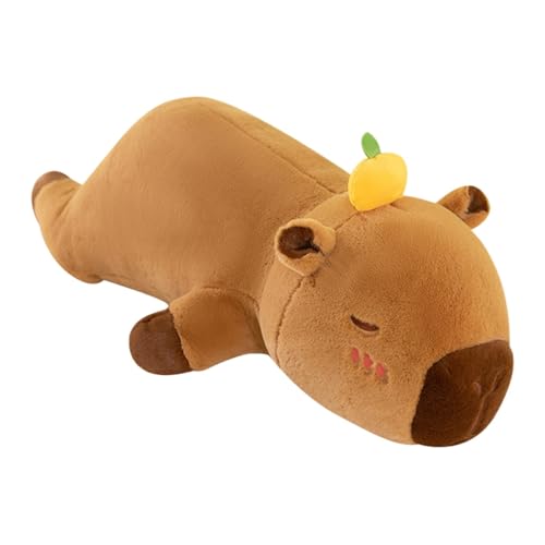 Sulxyi Capybara Plüschkissen, langes Capybara -Kissen, weiches Haustierkissen, 24 Zoll entzückendes Design weiche und kuschelige Material Langkörper Kissen vielseitige Verwendung für Mädchen von Sulxyi