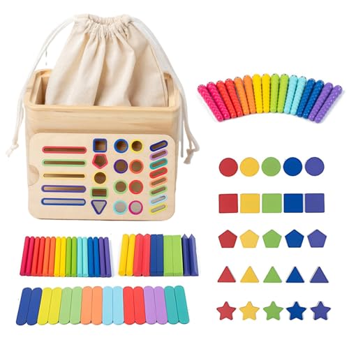 Sulxyi Kinderpädagogikspielzeug, Holzform -Sortierspielzeug, Farbform Matching Game, 16x10.2x10 cm Bildungsentwicklung Holzbau für 1 2 3 Jahre alte Mädchen von Sulxyi