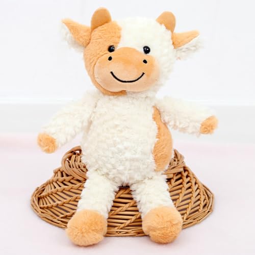 Sulxyi Kuhgefüllte Tier, Plüschkuhspielzeug, süße Tierpuppe, 30 cm entzückend Design Realistisches Erscheinungsbild Mehrzwecknutzung kuschelige Größe für Mädchen Kinder Home Dekoration von Sulxyi