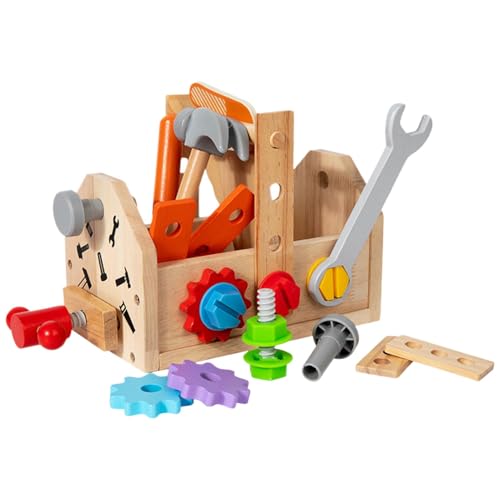 Wooden Kids Tools, Tool Toy Toolbox, Kids Construction Toys, Wooden Tool Bench, Tool Playset, Role Play Tools, Comprehensive Tool Set 29 Pieces Wooden Construction for 2 3 4 Year Old Girls Boys Wooden Kids Tools, Tool Toy Toolbox, Kids Construction Toys, Wooden Tool Bench, Tool Playset, Role Play Tools, Comprehensive Tool Set 29 Pieces Wooden Construction for 2 3 4 Year Old Girls Boys von Sulxyi