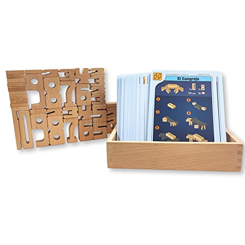 SumBlox Mini (Starter Set) - Set of 38 Mini STEM Solid Wood Educational Numbers, Including Wooden Box and Pack of 36 Activity Cards (Spanish) von SumBlox