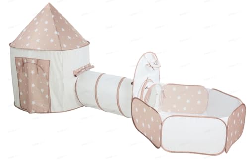 Spieltunnel für Kinder: 3-teiliger Babytunnel – Kinderspielzeug für 1-Jährige – Pop-Up-Spielzeug für Kinder – Krabbeltunnel für Kleinkinder, Pop-Up-Spielzeug für Hunde (3-teiliger Tunnel) von Sumbababy