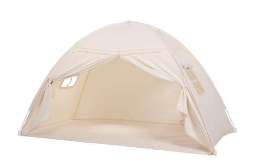 Sumbababy Kleinkindbett Zelt : Flaggen Indoor Boden Bett Kinder Zelt Playhouse - Portable & Foldable Twin Etagenbett Vorhänge - Große Größe Mädchen & Jungen Haus Schlafzimmer Schlafen Zelte von Sumbababy