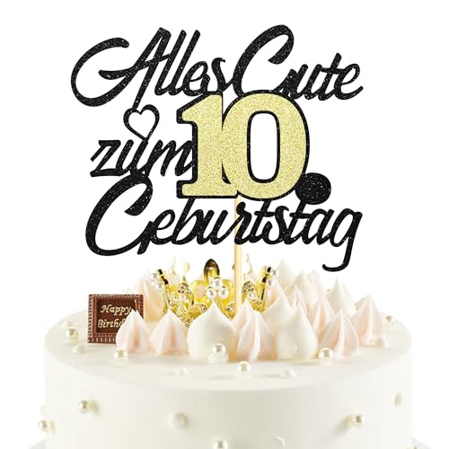 Sumerk 1 Stück 10.Geburtstag Tortendeko Happy 10th Birthday Cake Topper 10.Alles Gute Geburtstag Cake Topper 10 Jahre Torte Kuchen Deko für 10 Geburstagstorte Deko Jungen Mädchen Sumerk 1 Stück 10.Geburtstag Tortendeko Happy 10th Birthday Cake Topper 10.Alles Gute Geburtstag Cake Topper 10 Jahre Torte Kuchen Deko für 10 Geburstagstorte Deko Jungen Mädchen von Sumerk