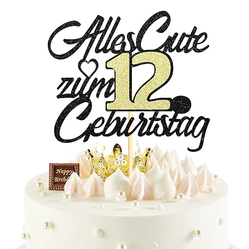 Sumerk 1 Stück 12.Geburtstag Tortendeko Happy 12th Birthday Cake Topper 12.Alles Gute Geburtstag Cake Topper 12 Jahre Torte Kuchen Deko für 12 Geburstagstorte Deko Jungen Mädchen Sumerk 1 Stück 12.Geburtstag Tortendeko Happy 12th Birthday Cake Topper 12.Alles Gute Geburtstag Cake Topper 12 Jahre Torte Kuchen Deko für 12 Geburstagstorte Deko Jungen Mädchen von Sumerk