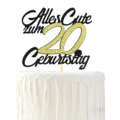Sumerk 1 Stück 20.Geburtstag Tortendeko Happy 20th Birthday Cake Topper 20.Alles Gute Geburtstag Cake Topper 20 Jahre Torte Kuchen Deko für 20 Geburstagstorte Deko Jungen Mädchen Mann Frau Sumerk 1 Stück 20.Geburtstag Tortendeko Happy 20th Birthday Cake Topper 20.Alles Gute Geburtstag Cake Topper 20 Jahre Torte Kuchen Deko für 20 Geburstagstorte Deko Jungen Mädchen Mann Frau von Sumerk
