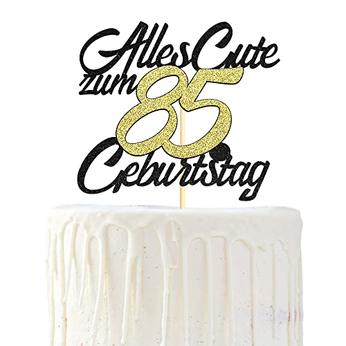 Sumerk 1 Stück 85.Geburtstag Tortendeko Happy 85th Birthday Cake Topper 85.Alles Gute Geburtstag Cake Topper 85 Jahre Torte Kuchen Deko für 85 Geburstagstorte Deko Jungen Mädchen Mann Frau von Sumerk