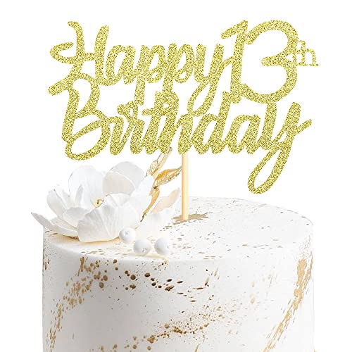 Sumerk 1 Stück Happy 13th Birthday Cake Topper Glitter 13.Geburtstag Tortendeko 13 Geburtstag 13th Geburtstagskerzen Cake Topper Tortendeko für mann frauen von Sumerk