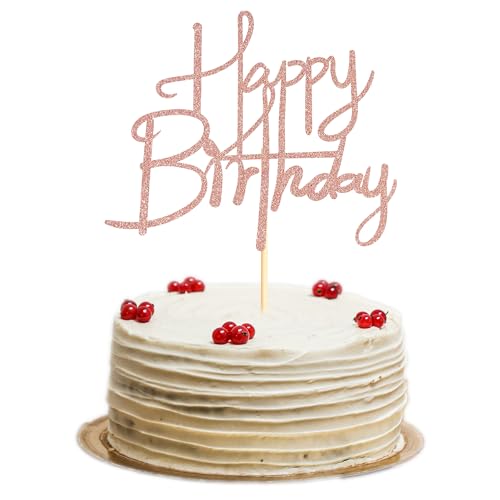 Sumerk 1 Stück Happy Birthday Cake Topper Geburtstag Tortendeko Birthday Cake Decoration Geburtstag Junge Frau Rose Gold von Sumerk
