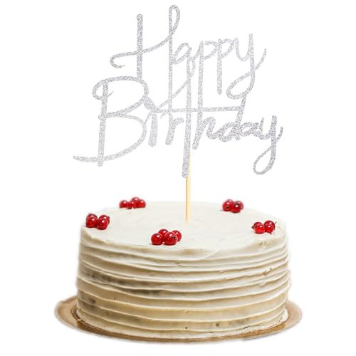 Sumerk 1 Stück Happy Birthday Cake Topper Geburtstag Tortendeko Happy Birthday Tortendeko Birthday Cake Decoration Geburtstag Junge Frau Sliver Sumerk 1 Stück Happy Birthday Cake Topper Geburtstag Tortendeko Happy Birthday Tortendeko Birthday Cake Decoration Geburtstag Junge Frau Sliver von Sumerk