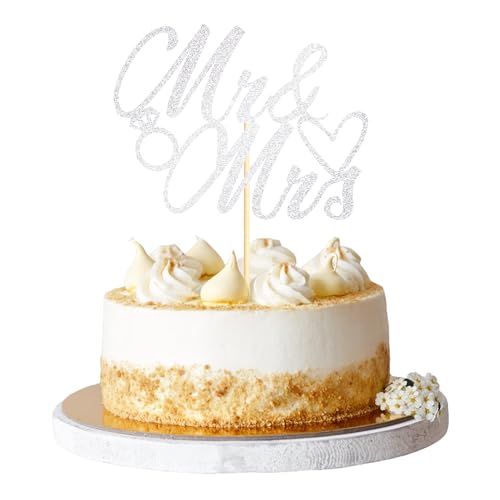 Sumerk 1 Stück Mr & Mrs Cake Topper Wedding Cake Toppers Mr and Mrs Decoration Cake Decoration for Wedding Anniversary Engagement Gold Bridal Shower Party Decoration Sliver Sumerk 1 Stück Mr & Mrs Cake Topper Wedding Cake Toppers Mr and Mrs Decoration Cake Decoration for Wedding Anniversary Engagement Gold Bridal Shower Party Decoration Sliver von Sumerk