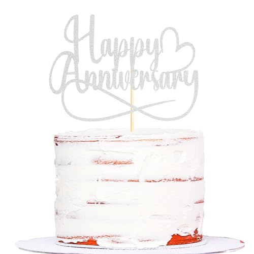 Sumerk 1 Stück Sliver Happy Wedding Anniversary Cake Topper Golden Wedding Cake Toppers Wedding Cake Decorations Cake Topper Mr Mrs Anniversary Party Cake Decoration Sumerk 1 Stück Sliver Happy Wedding Anniversary Cake Topper Golden Wedding Cake Toppers Wedding Cake Decorations Cake Topper Mr Mrs Anniversary Party Cake Decoration von Sumerk