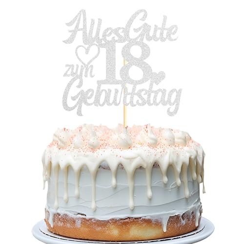 Sumerk Silber Glitzer Kuchenaufsatz zum 18. Geburtstag, Doppelseitiger Glitzer Kuchenaufsatz zum 18. Geburtstag – 1 Stück Sumerk Silber Glitzer Kuchenaufsatz zum 18. Geburtstag, Doppelseitiger Glitzer Kuchenaufsatz zum 18. Geburtstag – 1 Stück von Sumerk