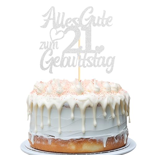 Sumerk Silber Glitzer Kuchenaufsatz zum 21. Geburtstag, Doppelseitiger Glitzer Kuchenaufsatz zum 21. Geburtstag – 1 Stück Sumerk Silber Glitzer Kuchenaufsatz zum 21. Geburtstag, Doppelseitiger Glitzer Kuchenaufsatz zum 21. Geburtstag – 1 Stück von Sumerk