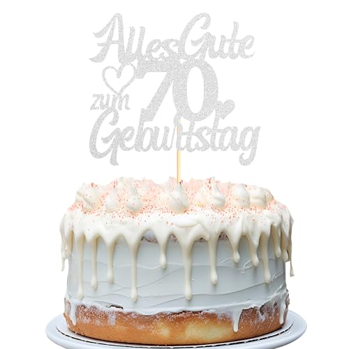 Sumerk Silber Glitzer Kuchenaufsatz zum 70. Geburtstag, Doppelseitiger Glitzer Kuchenaufsatz zum 70. Geburtstag – 1 Stück Sumerk Silber Glitzer Kuchenaufsatz zum 70. Geburtstag, Doppelseitiger Glitzer Kuchenaufsatz zum 70. Geburtstag – 1 Stück von Sumerk