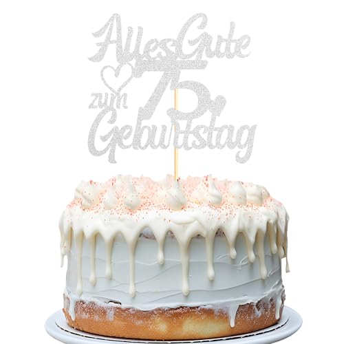 Sumerk Silber Glitzer Kuchenaufsatz zum 75. Geburtstag, Doppelseitiger Glitzer Kuchenaufsatz zum 75. Geburtstag – 1 Stück Sumerk Silber Glitzer Kuchenaufsatz zum 75. Geburtstag, Doppelseitiger Glitzer Kuchenaufsatz zum 75. Geburtstag – 1 Stück von Sumerk