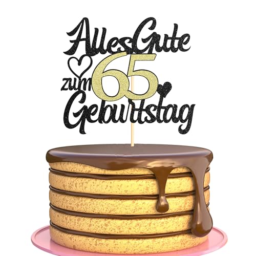 Sumerk Tortenaufsatz zum 65. Geburtstag Schwarz Goldener Glitzer Tortendekoration zum 65. Geburtstag Party Dekoration – 1 Stück Sumerk Tortenaufsatz zum 65. Geburtstag Schwarz Goldener Glitzer Tortendekoration zum 65. Geburtstag Party Dekoration – 1 Stück von Sumerk