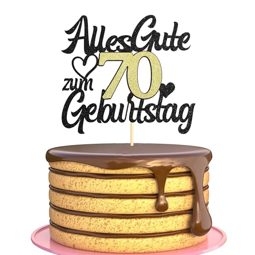 Sumerk Tortenaufsatz zum 70. Geburtstag Schwarz Goldener Glitzer Tortendekoration zum 70. Geburtstag Party Dekoration – 1 Stück Sumerk Tortenaufsatz zum 70. Geburtstag Schwarz Goldener Glitzer Tortendekoration zum 70. Geburtstag Party Dekoration – 1 Stück von Sumerk