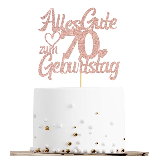 Sumerk Tortenaufsatz zum 70. Geburtstag in Roségold mit Glitzer, Doppelseitige Glitzer Tortendekoration zum 70. Geburtstag – 1 Stück Sumerk Tortenaufsatz zum 70. Geburtstag in Roségold mit Glitzer, Doppelseitige Glitzer Tortendekoration zum 70. Geburtstag – 1 Stück von Sumerk