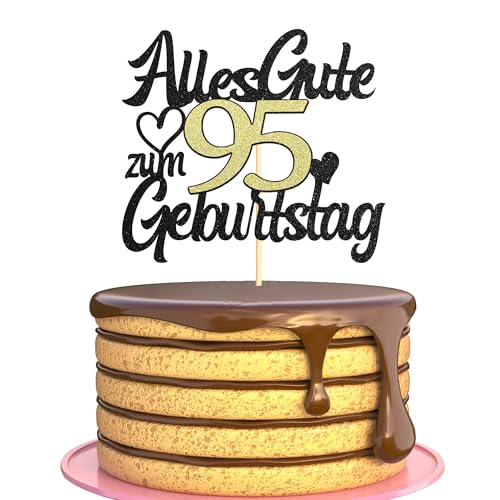 Sumerk Tortenaufsatz zum 95. Geburtstag Schwarz Goldener Glitzer Tortendekoration zum 95. Geburtstag Party Dekoration – 1 Stück Sumerk Tortenaufsatz zum 95. Geburtstag Schwarz Goldener Glitzer Tortendekoration zum 95. Geburtstag Party Dekoration – 1 Stück von Sumerk