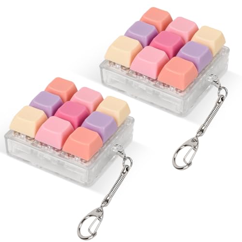 Fidget Toys 2 Stück Keyboard Keyboard Schlüsselanhänger für Erwachsene zur Linderung von Stress und Angstzuständen und Dekompressionen (Rosa) von Sumgsn