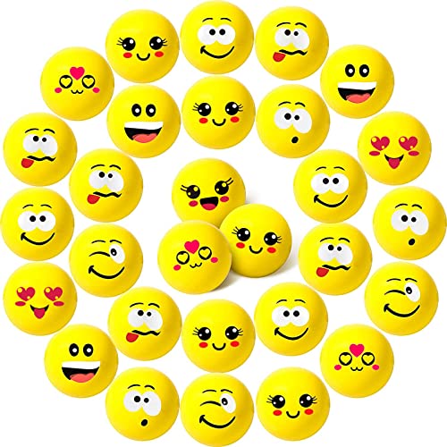 30 Stück Antistressball für Kinder Erwachsene Lächeln Gesicht Stress Bälle 1,6 Zoll Mini Schaum Stressabbau Bälle Stressabbau Spielzeug für Kindergeburtstag Mitbringsel (Niedlicher Stil) von Sumind