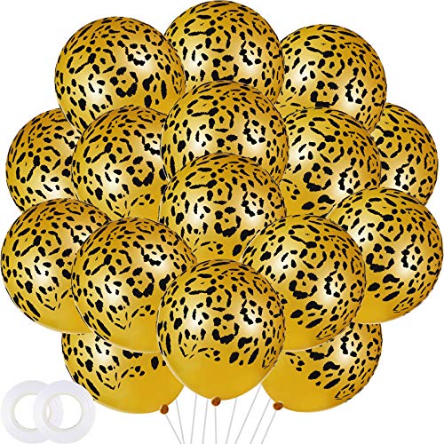 60 Stücke Leoparden Flecken Latex Luftballons Geparden Ballons Safari Tierdruck Luftballons für Zoo Tier Dschungel Thema Geburtstagsfeier Dekoration Zubehör von Sumind