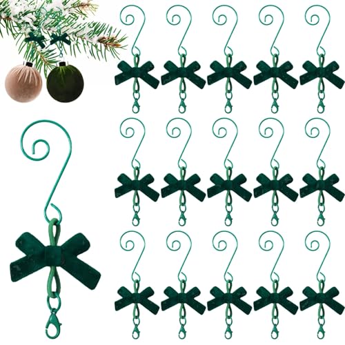 Sumind 15 Stück Weihnachts-Ornament-Haken, Weihnachtsbaumaufhänger, 7,6 cm, S-Haken mit Karabiner, Samtschleife, Weihnachts-Haken, Zubehör und Akzente zum Aufhängen von Ornamenten, grüner Drahtbügel Sumind 15 Stück Weihnachts-Ornament-Haken, Weihnachtsbaumaufhänger, 7,6 cm, S-Haken mit Karabiner, Samtschleife, Weihnachts-Haken, Zubehör und Akzente zum Aufhängen von Ornamenten, grüner Drahtbügel von Sumind
