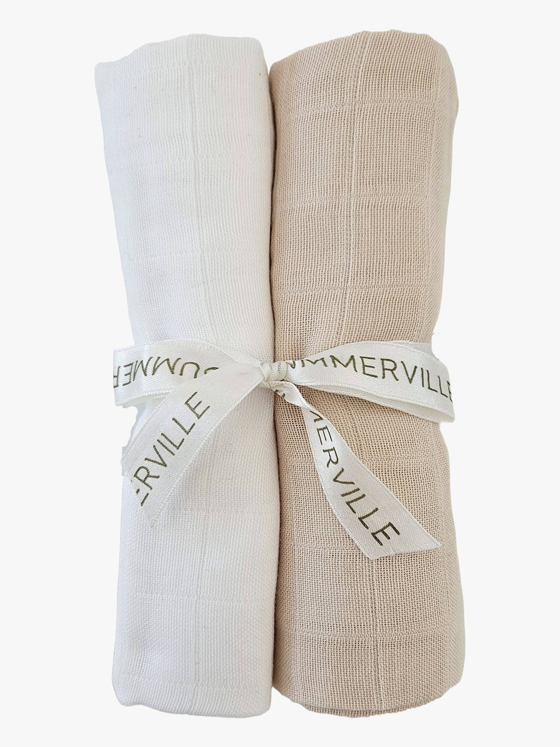 Summerville Organic Musselintuch 2er-Pack, Sandshell/White von Summerville