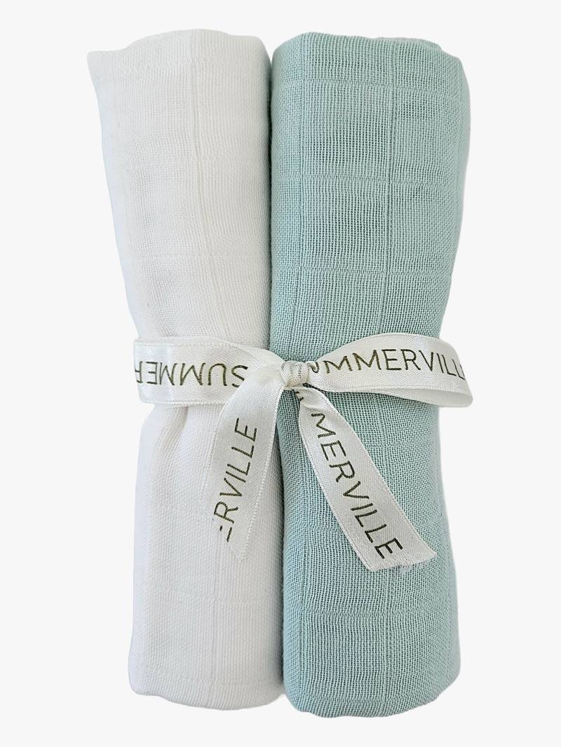 Summerville Organic Musselintuch 2er-Pack Öko, Ice Blue/White Summerville Organic Musselintuch 2er-Pack Öko, Ice Blue/White von Summerville