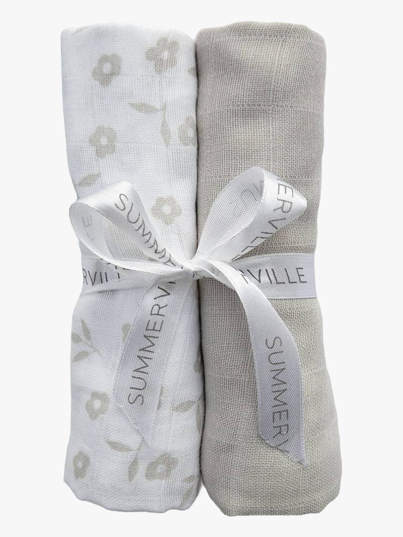 Summerville Organic Musselintuch 2er-Pack Öko, Petal/Silver Grey Summerville Organic Musselintuch 2er-Pack Öko, Petal/Silver Grey von Summerville