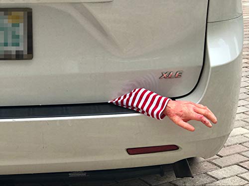 SummitLink Halloween Realistische gefälschte Hand mit Stoffarm für Auto Kofferraum Totenkörper Streich Dekoration Requisite Neuheit Geschenk Spielzeug (links) von SummitLink