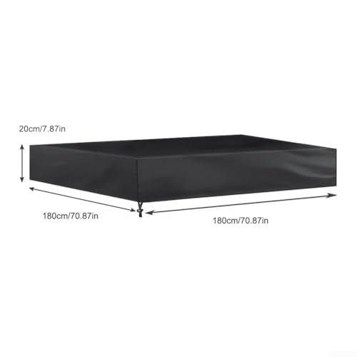 Quadratische Sandkastenabdeckung, 210D wasserdichtes Gewebe für saubere Spielbereiche (schwarz 180 x 180) von Sumsoctober