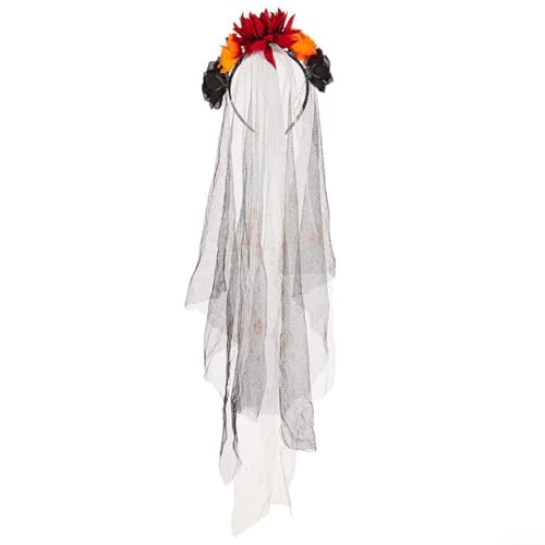 Sumsoctober Halloween-Blumen-Haarreif mit einem gruseligen Spinnennetz, perfekt für verschiedene Anlässe (a) von Sumsoctober