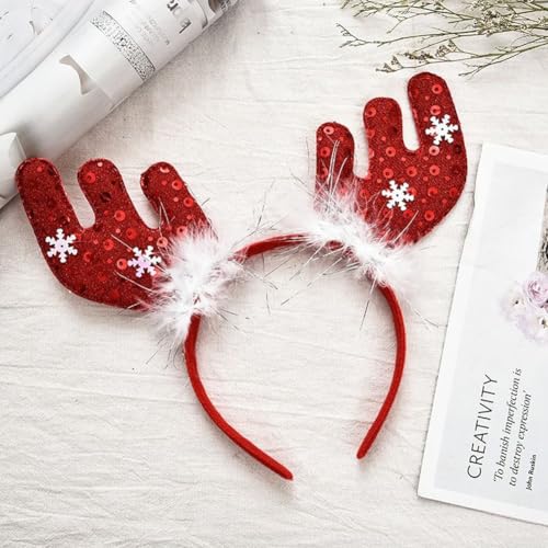 Weihnachten Haarband für Frauen mit Weihnachtsmann, Baum, Elchgeweih Design Haarreifen Geeignet für Partys und Reisen 2022 (8#) von Sumsoctober