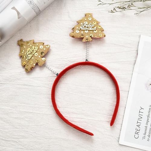 Weihnachtsmann, Baum, Elchgeweih, Haarreifen, Weihnachtsstirnband für Frauen, geeignet für Partybedarf und Fotografie 2022 (1#) von Sumsoctober