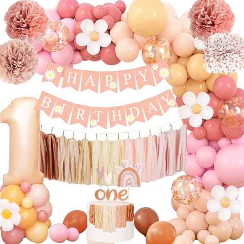 1.Geburtstag Mädchen Deko, Luftballon 1.Geburtstag, Kindergeburtstag 1 Deko, Erster Geburtstag Mädchen, Retro Rosa Geburtstagsdeko 1 Jahr Mit Girlande Geburtstag, Seidenpapier Pompons 1.Geburtstag Mädchen Deko, Luftballon 1.Geburtstag, Kindergeburtstag 1 Deko, Erster Geburtstag Mädchen, Retro Rosa Geburtstagsdeko 1 Jahr Mit Girlande Geburtstag, Seidenpapier Pompons von Sumtoco