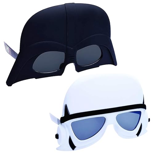 Sun-Staches Darth Vader & Stormtrooper Sonnenbrille | 2 Pack Star Wars Kostüm Zubehör für Cosplay oder Halloween Paare | Offiziell lizenziert | Einheitsgröße Sun-Staches Darth Vader & Stormtrooper Sonnenbrille | 2 Pack Star Wars Kostüm Zubehör für Cosplay oder Halloween Paare | Offiziell lizenziert | Einheitsgröße von Sun-Staches
