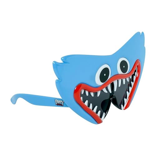 Sun-Staches Offizielle Poppy's Playtime Sonnenbrille, Huggy Wuggy Kostüm-Zubehör, Einheitsgröße für die meisten Kinder, Blau, Standard Sun-Staches Offizielle Poppy's Playtime Sonnenbrille, Huggy Wuggy Kostüm-Zubehör, Einheitsgröße für die meisten Kinder, Blau, Standard von Sun-Staches