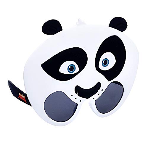 Sun-Staches Sonnenbrille, offizielles Lizenzprodukt, Kung Fu Panda Po Charakter-Sonnenbrille, Kostümparty, UV400, Schwarz, Weiß Sun-Staches Sonnenbrille, offizielles Lizenzprodukt, Kung Fu Panda Po Charakter-Sonnenbrille, Kostümparty, UV400, Schwarz, Weiß von Sun-Staches